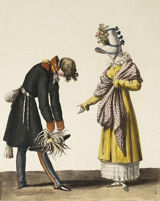 Parting Of A Russian Officer With A Parisian Woman by Philibert-Louis Debucourt